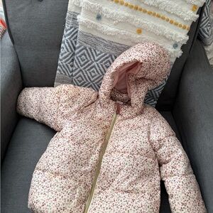 Floral Pink Puffer Jacket